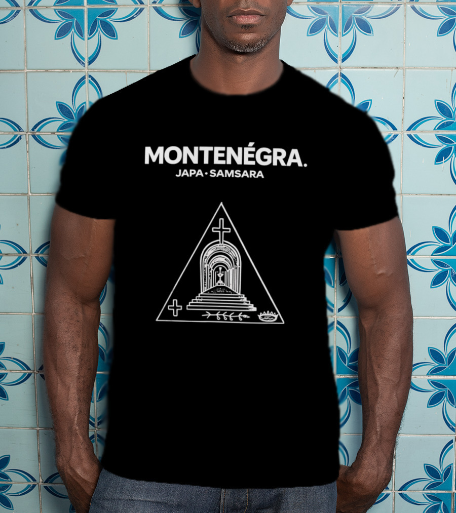 Montenegra Japa Samsara Symbolic Triangle With Cross And Lotus T-Shirt