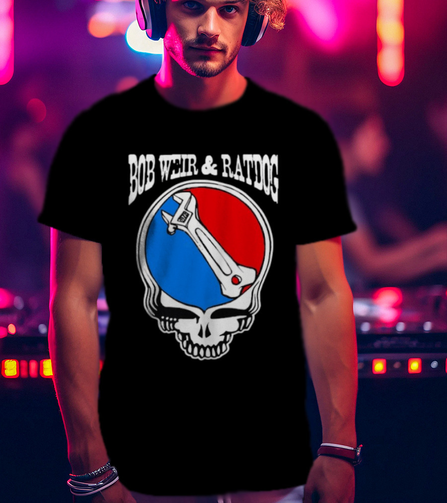 Bob Weir And Ratdog Skull Wrench Red Blue T-Shirt