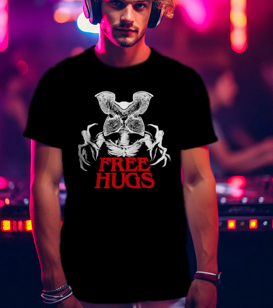 Free Hugs Upside Down Stranger Things Demogorgon T-Shirt