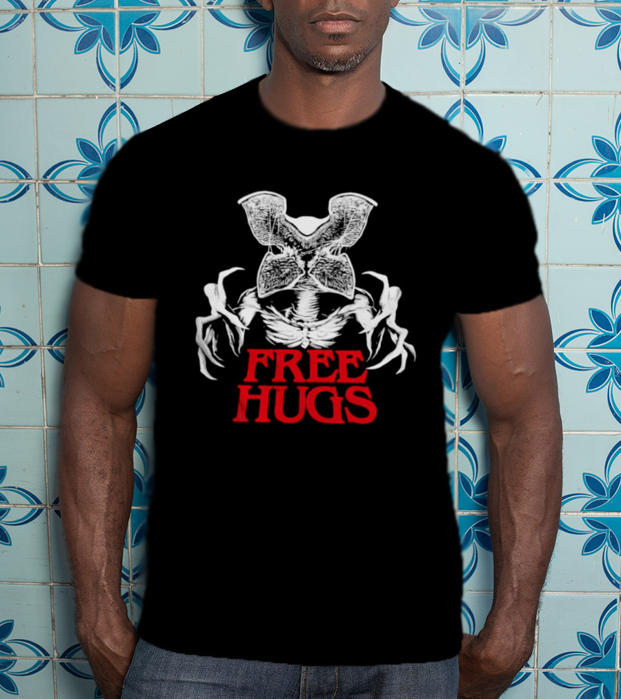 Free Hugs Upside Down Stranger Things Demogorgon T-Shirt