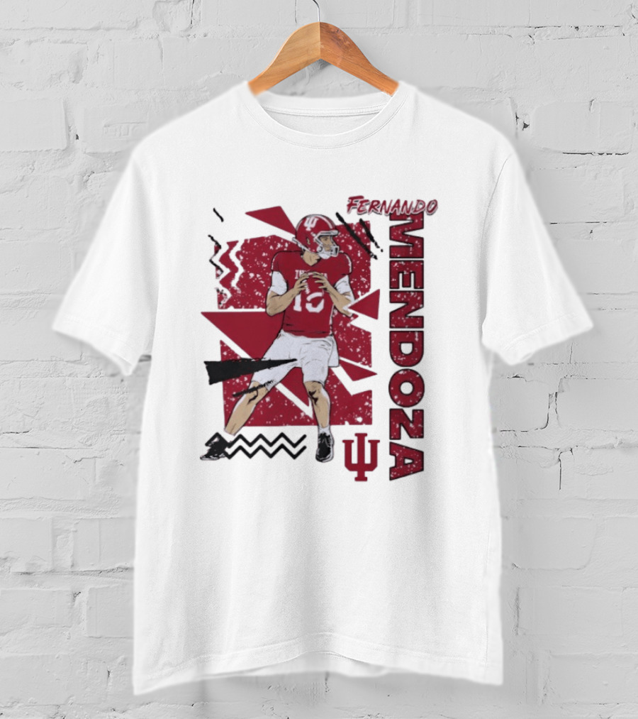 Indiana Football Fernando Mendoza Quarterback IU Sports Fan Gear T-Shirt