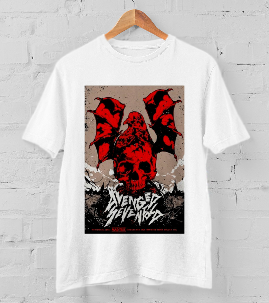 Avenged Sevenfold January 20 2026 Bogota Movistar Arena Mad Tree Special Guest T-Shirt