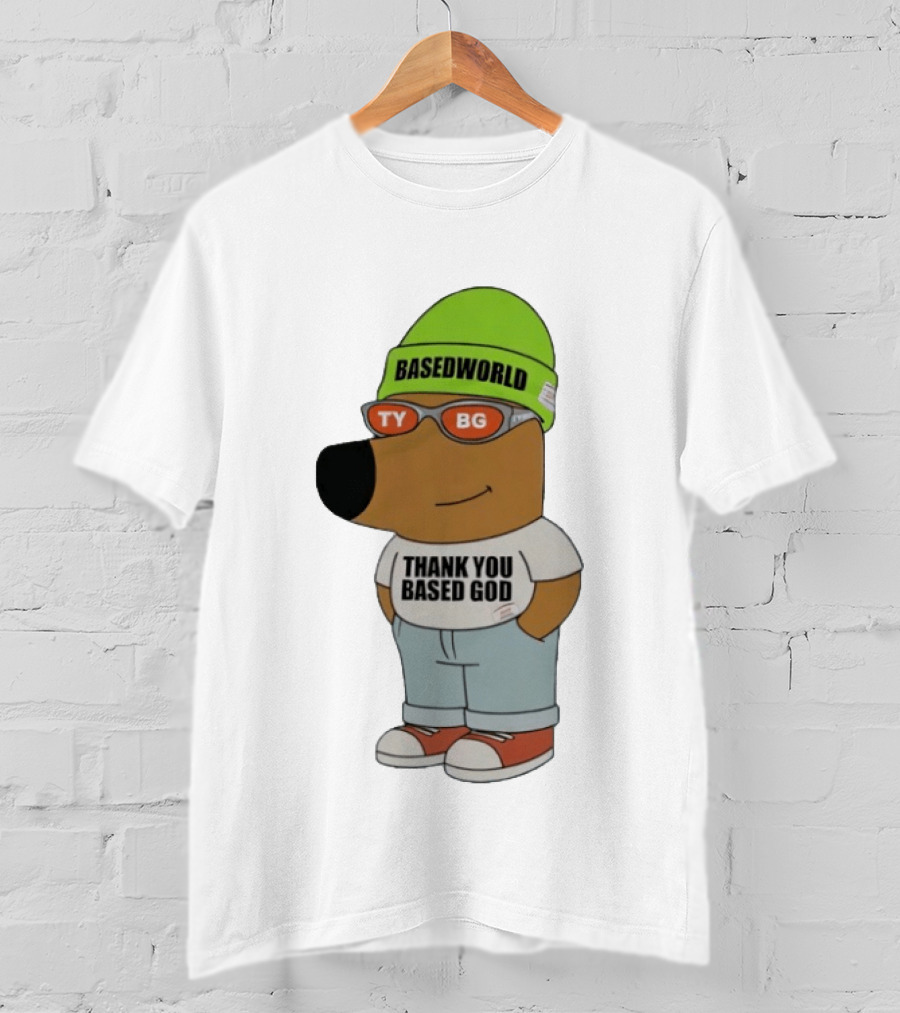 Basedworld Thank You Based God TY BG Retro Cartoon T-Shirt