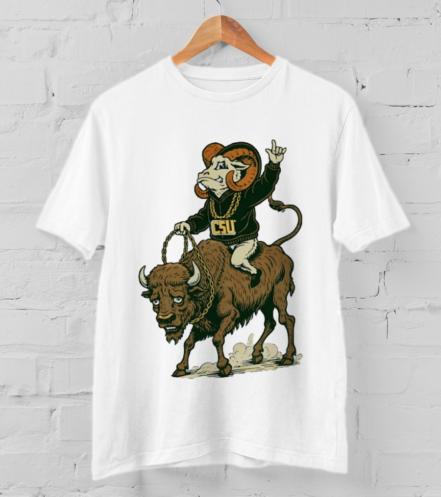 Colorado State Rams CSU Riding Buffalo In Rivalry T-Shirt