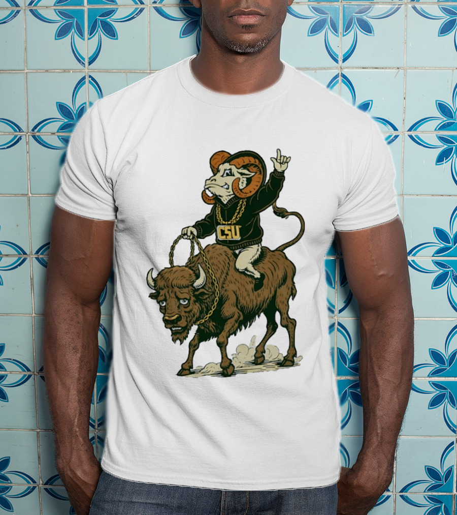 Colorado State Rams CSU Riding Buffalo In Rivalry T-Shirt