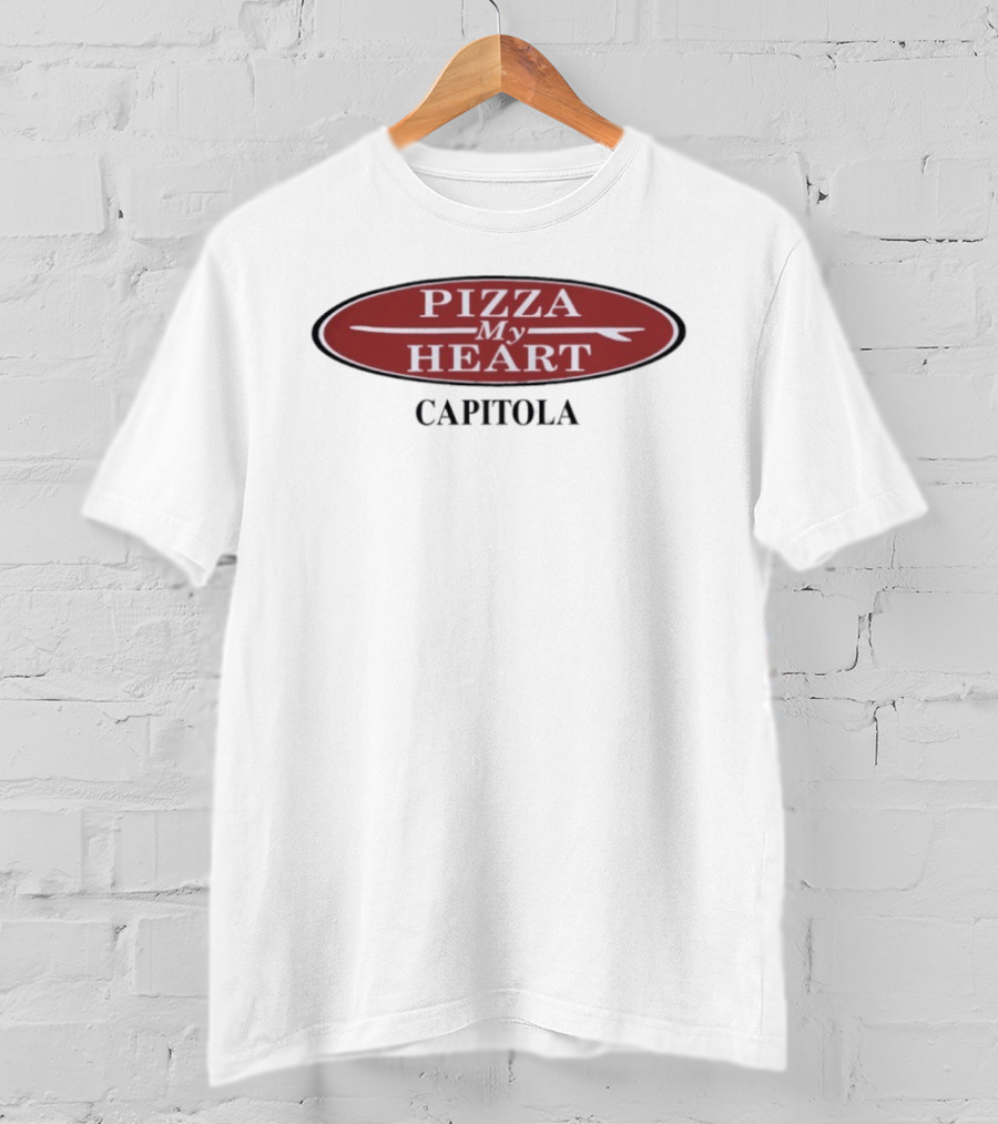 Pizza My Heart Capitola Classic Surfboard Oval T-Shirt