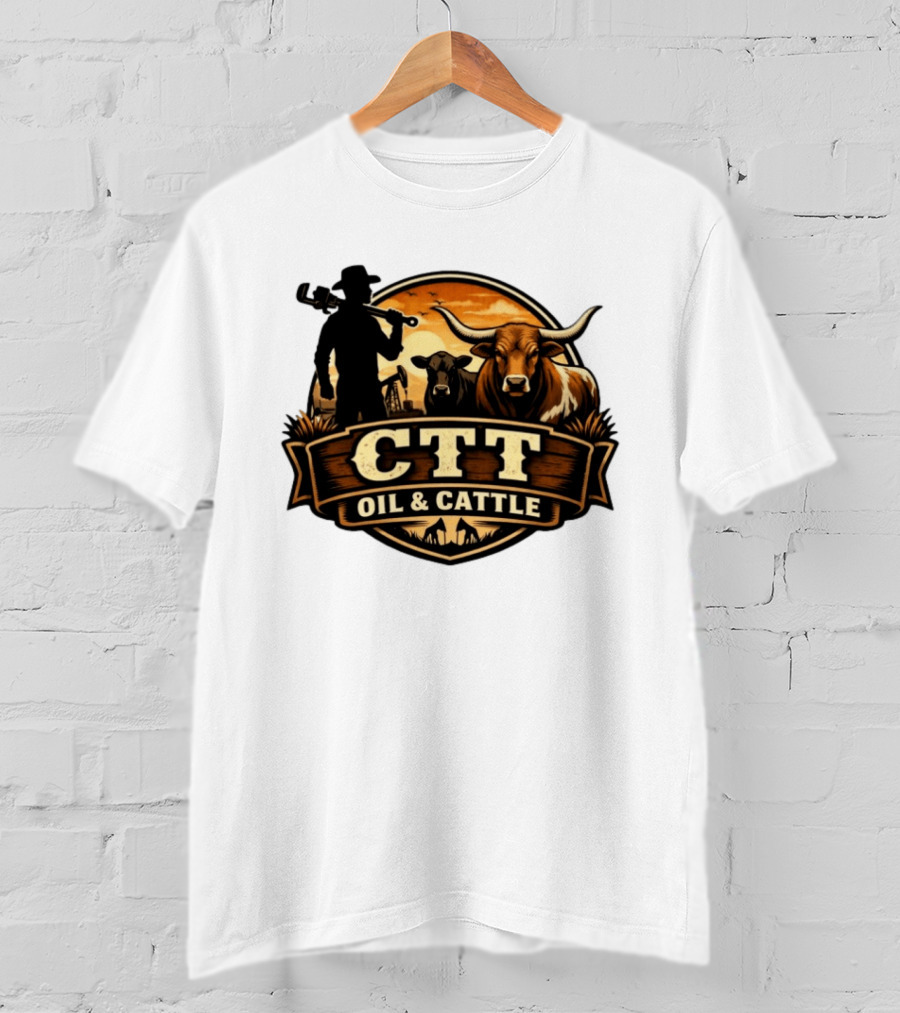 CTT Oil And Cattle Western Ranching Cowboys And Livestock T-Shirt