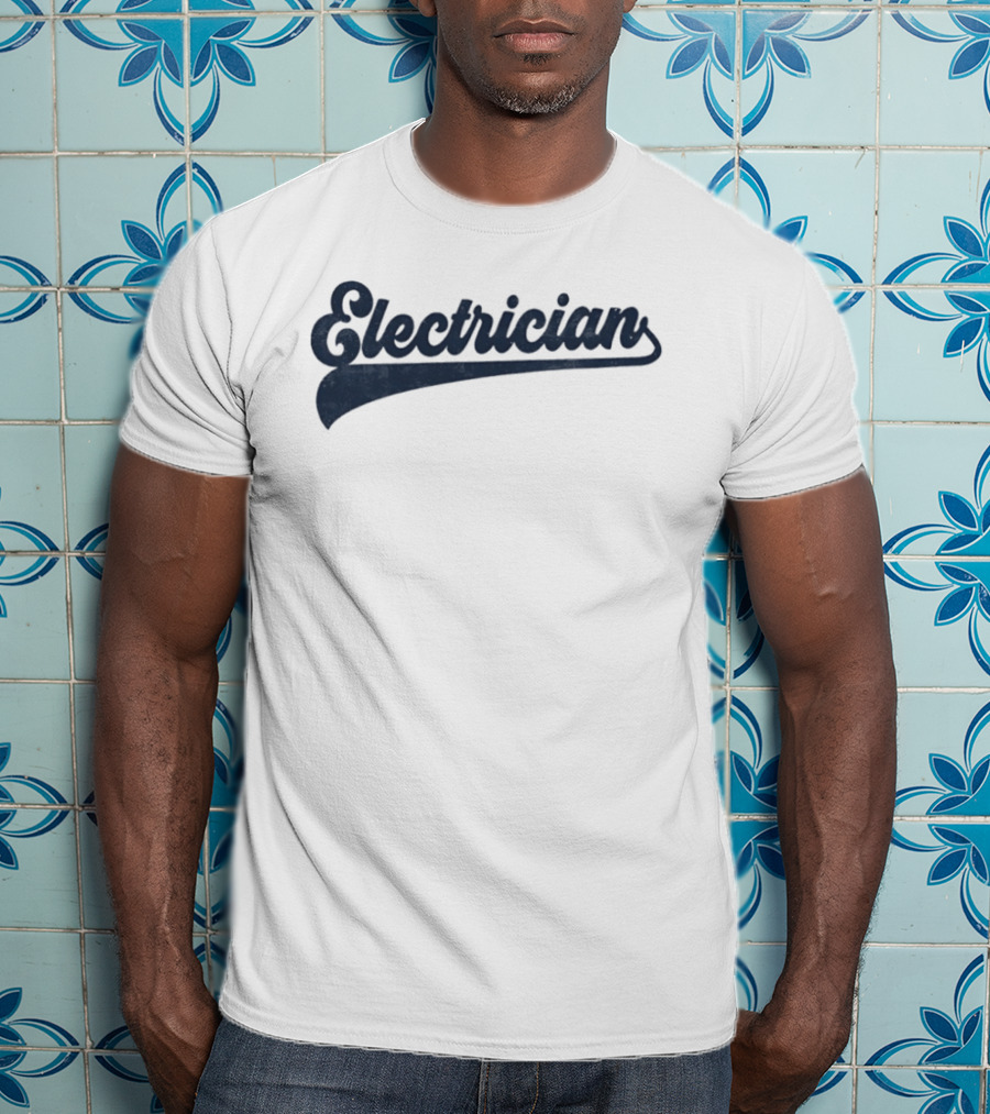 Electrician Script Font T-Shirt