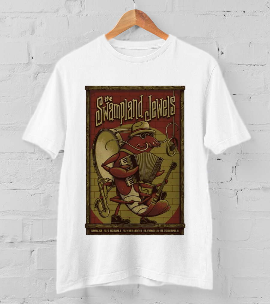 The Swampland Jewels 2026 Tour February Rock Island Davenport North Liberty Iowa City Cedar Rapids T-Shirt