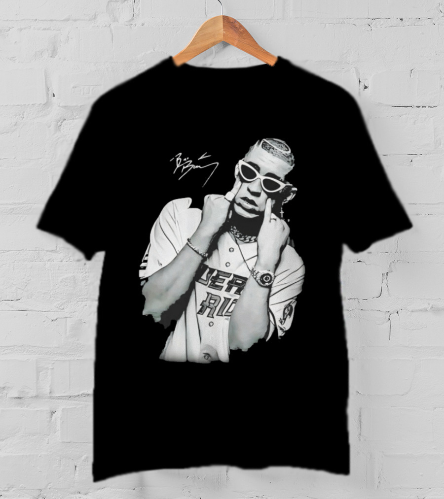Benito Antonio Martinez Ocasio Bad Bunny Signature Puerto Rico Baseball Jersey Look T-Shirt
