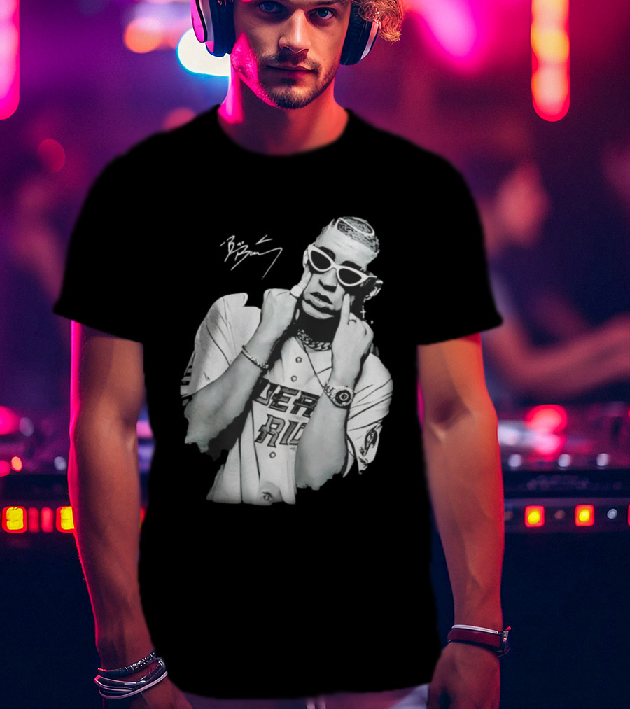 Benito Antonio Martinez Ocasio Bad Bunny Signature Puerto Rico Baseball Jersey Look T-Shirt