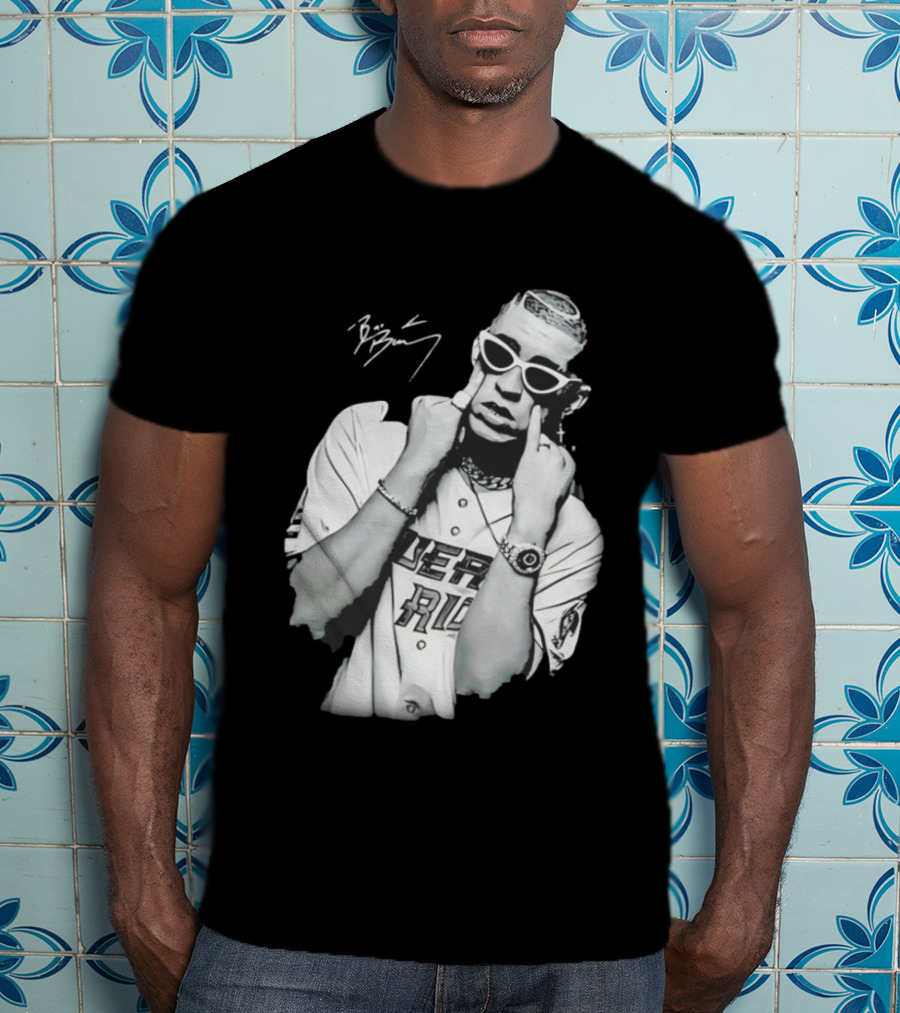 Benito Antonio Martinez Ocasio Bad Bunny Signature Puerto Rico Baseball Jersey Look T-Shirt