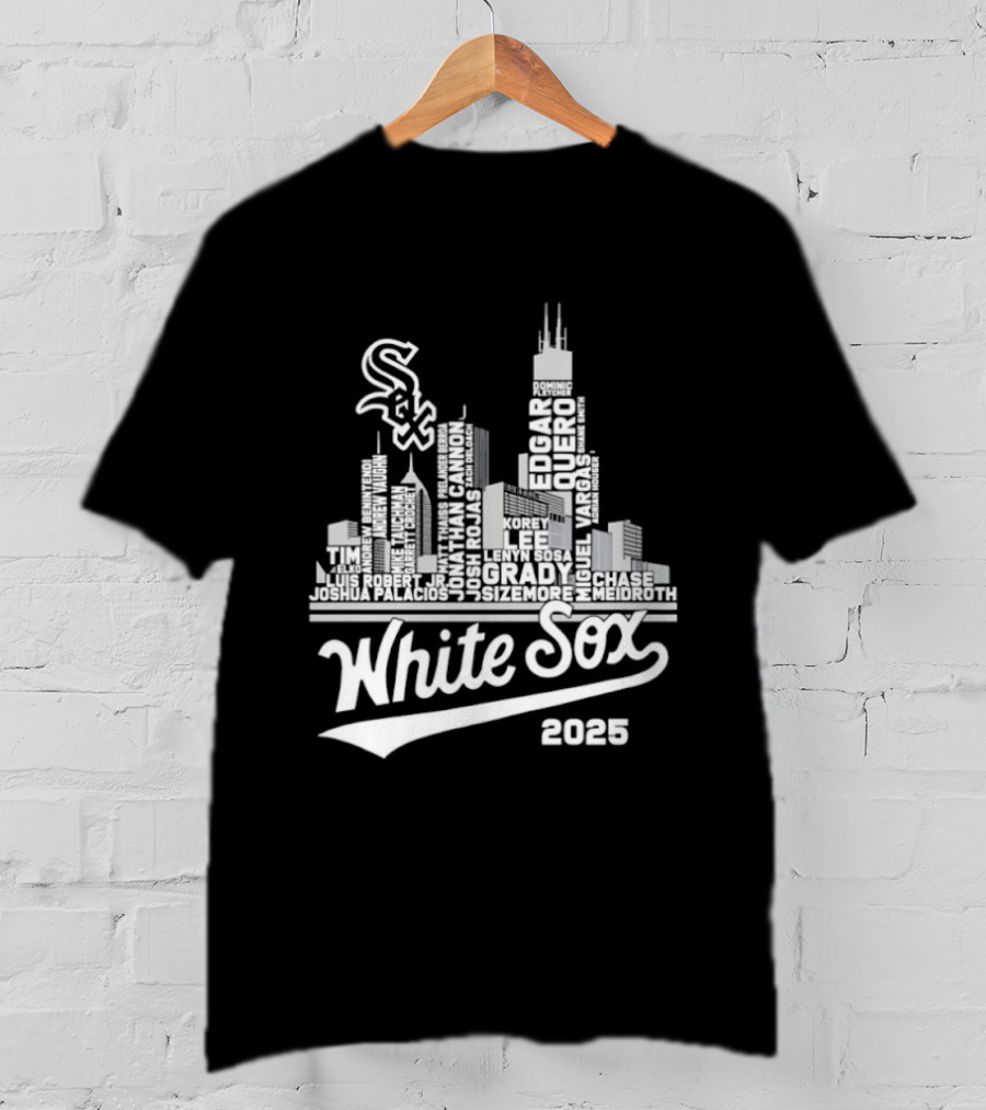 Chicago White Sox 2025 Skyline Players Names T-Shirt
