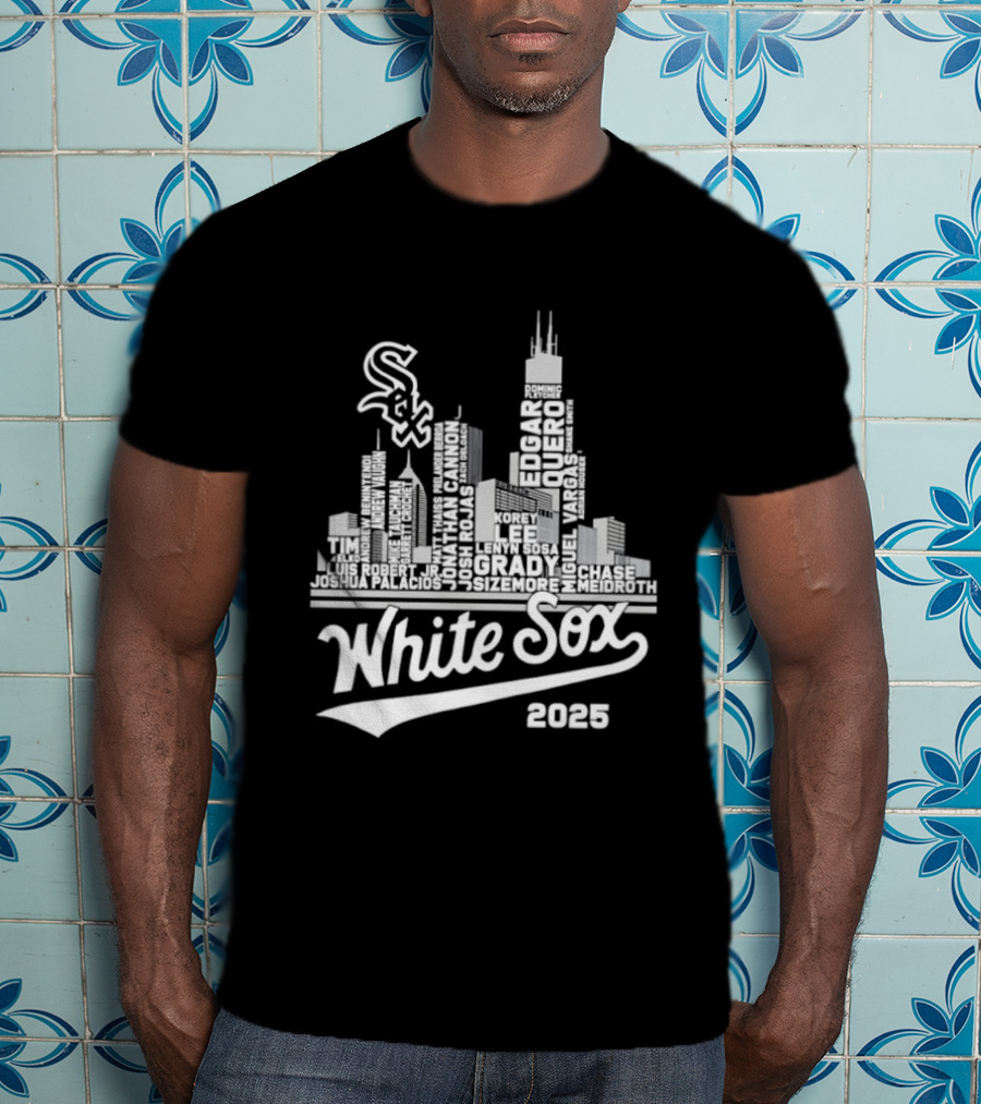 Chicago White Sox 2025 Skyline Players Names T-Shirt