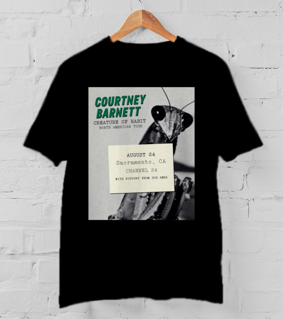 Courtney Barnett Creature Of Habit North American Tour August 24 Sacramento CA Channel 24 Zoh Amba T-Shirt
