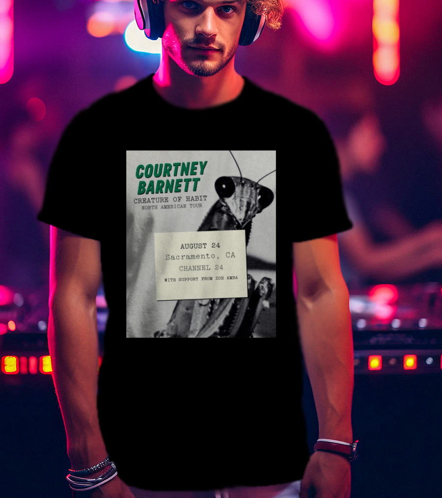 Courtney Barnett Creature Of Habit North American Tour August 24 Sacramento CA Channel 24 Zoh Amba T-Shirt