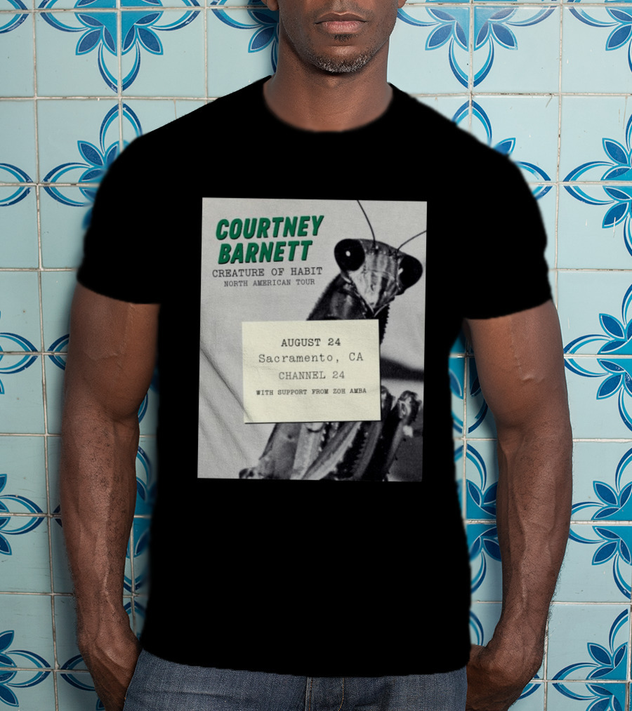 Courtney Barnett Creature Of Habit North American Tour August 24 Sacramento CA Channel 24 Zoh Amba T-Shirt