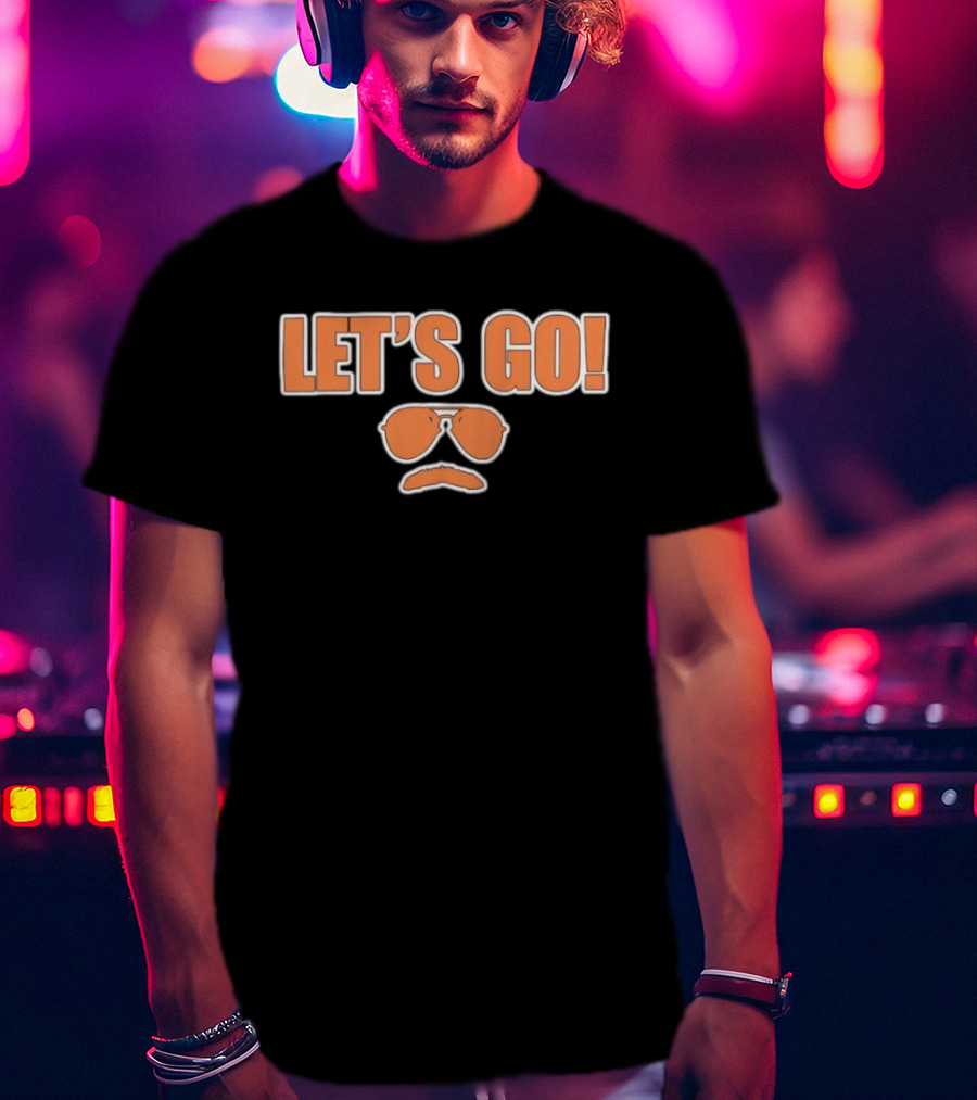 Dave Swerski Let's Go Orange Sunglasses Mustache T-Shirt