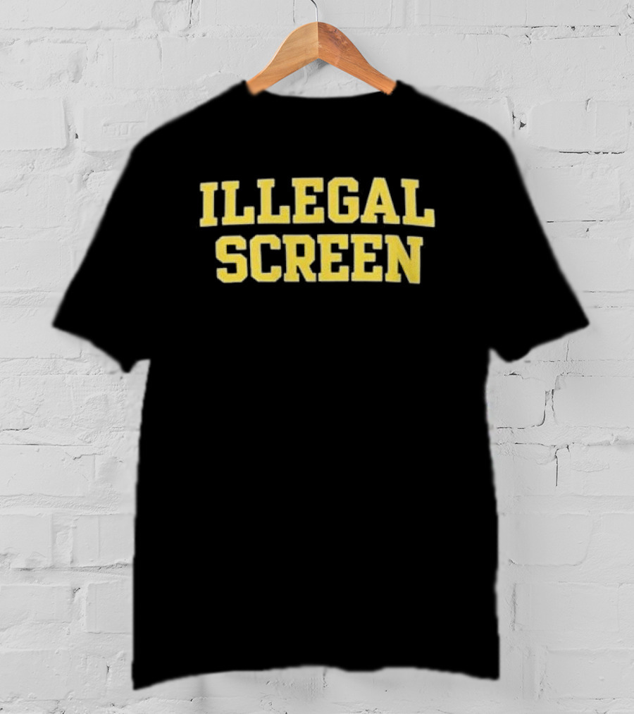 Illegal Screen Sports Humor Yellow T-Shirt