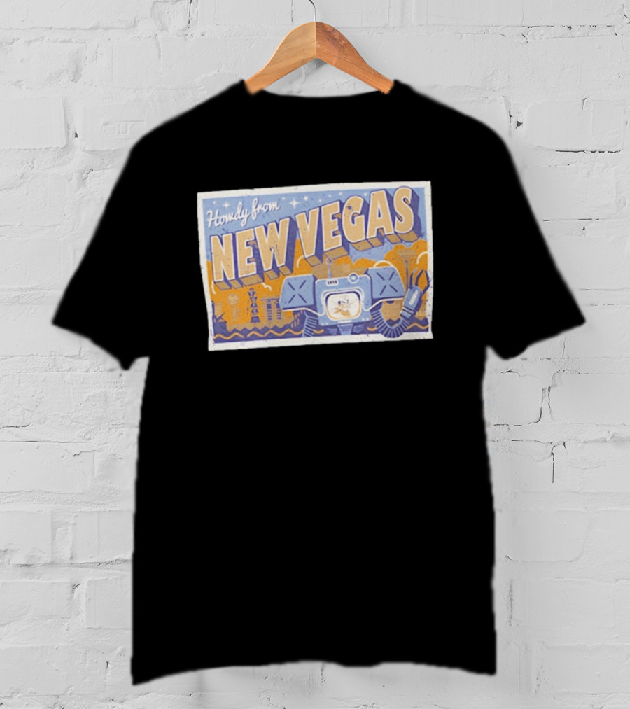 Howdy From New Vegas Fallout Robot Postcard T-Shirt