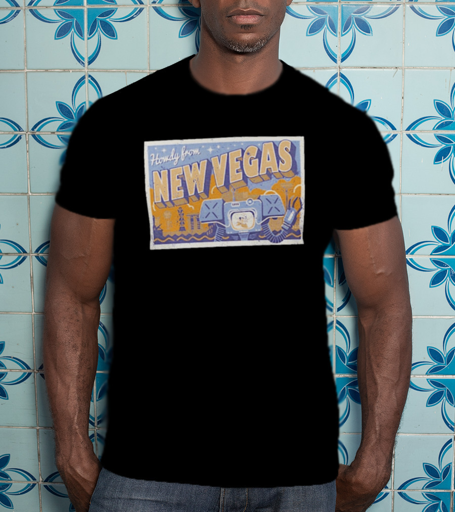 Howdy From New Vegas Fallout Robot Postcard T-Shirt