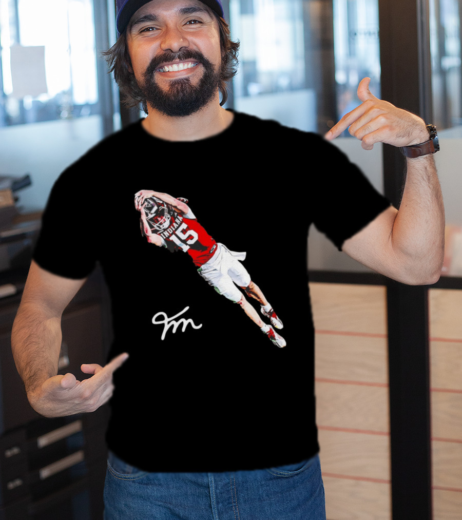 Fernando Mendoza Indiana Hoosiers Natty Flippin' Champs Iconic 15 Leap Signature T-Shirt