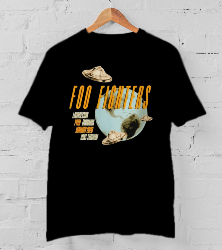 Foo Fighters Launceston UFO Tasmania January 2026 UTAS Stadium T-Shirt