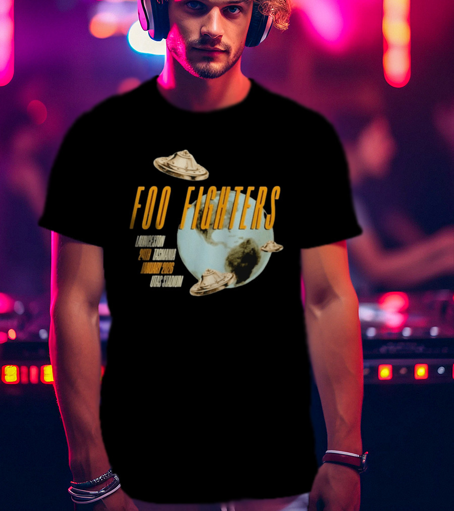Foo Fighters Launceston UFO Tasmania January 2026 UTAS Stadium T-Shirt