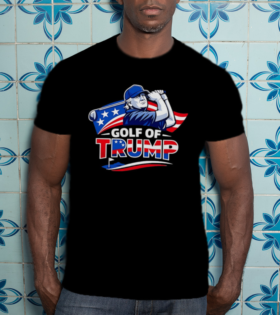 Golf Of Trump USA Patriotic Stars And Stripes Golfer T-Shirt