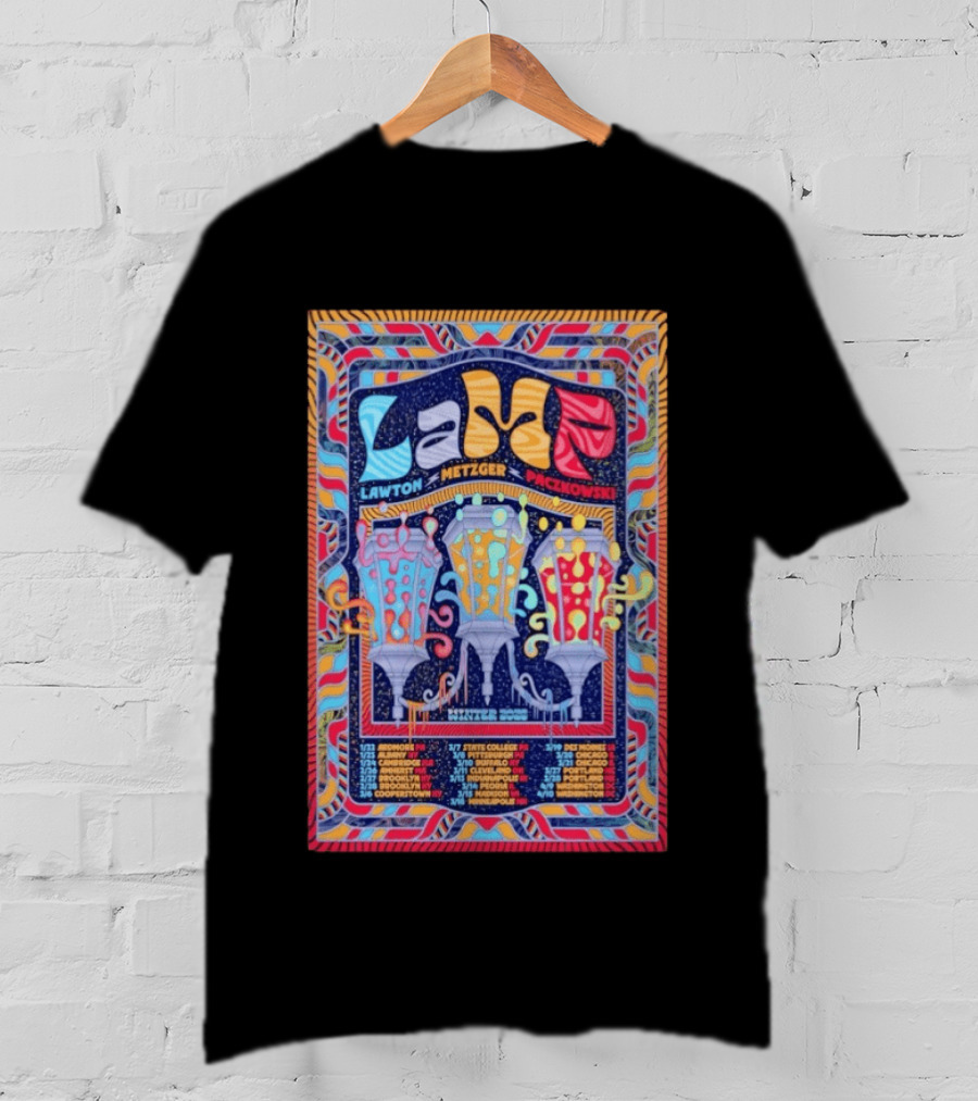 LAMP Lawton Metzger Paczkowski Feb 26 2026 Amherst MA Vibrant Psychedelic T-Shirt