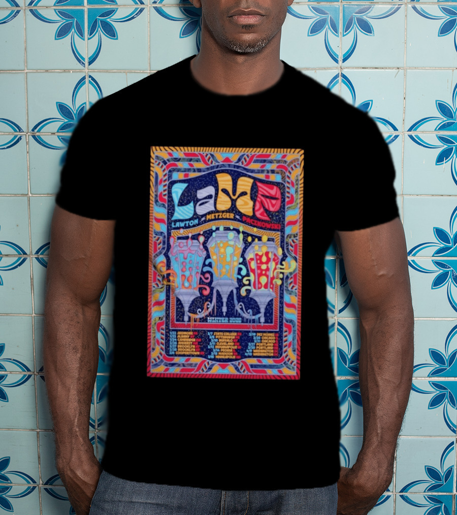 LAMP Lawton Metzger Paczkowski Feb 26 2026 Amherst MA Vibrant Psychedelic T-Shirt