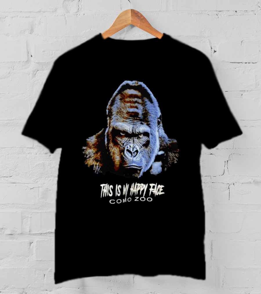 Gorilla This Is My Happy Face Como Zoo T-Shirt