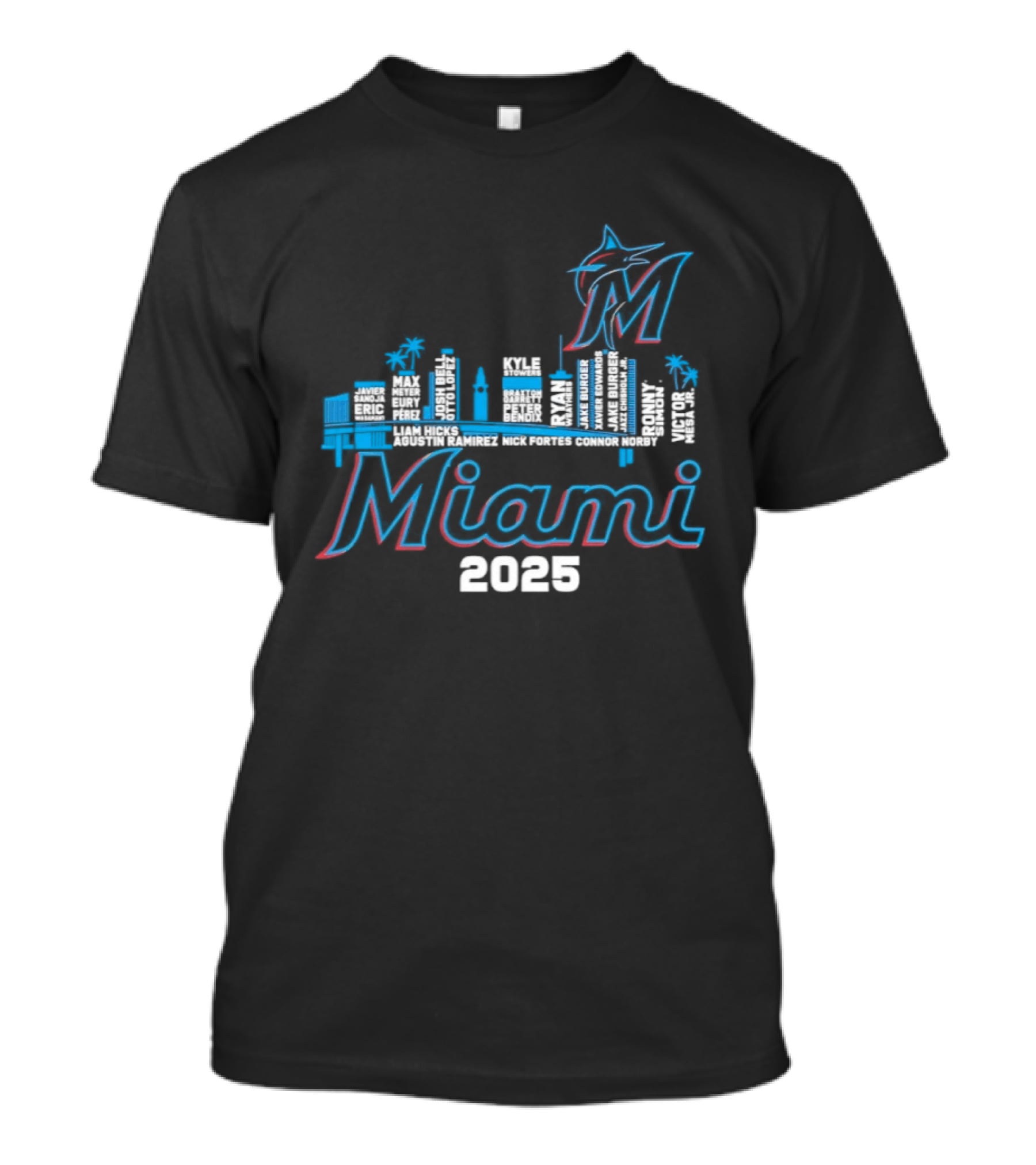 Miami Marlins City Skyline 2025 T-Shirt