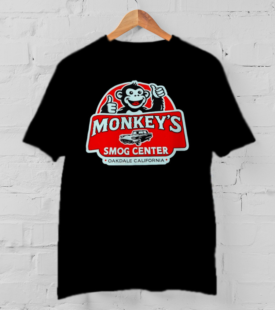 Monkey's Smog Center Oakdale California Thumbs Up Classic Car T-Shirt
