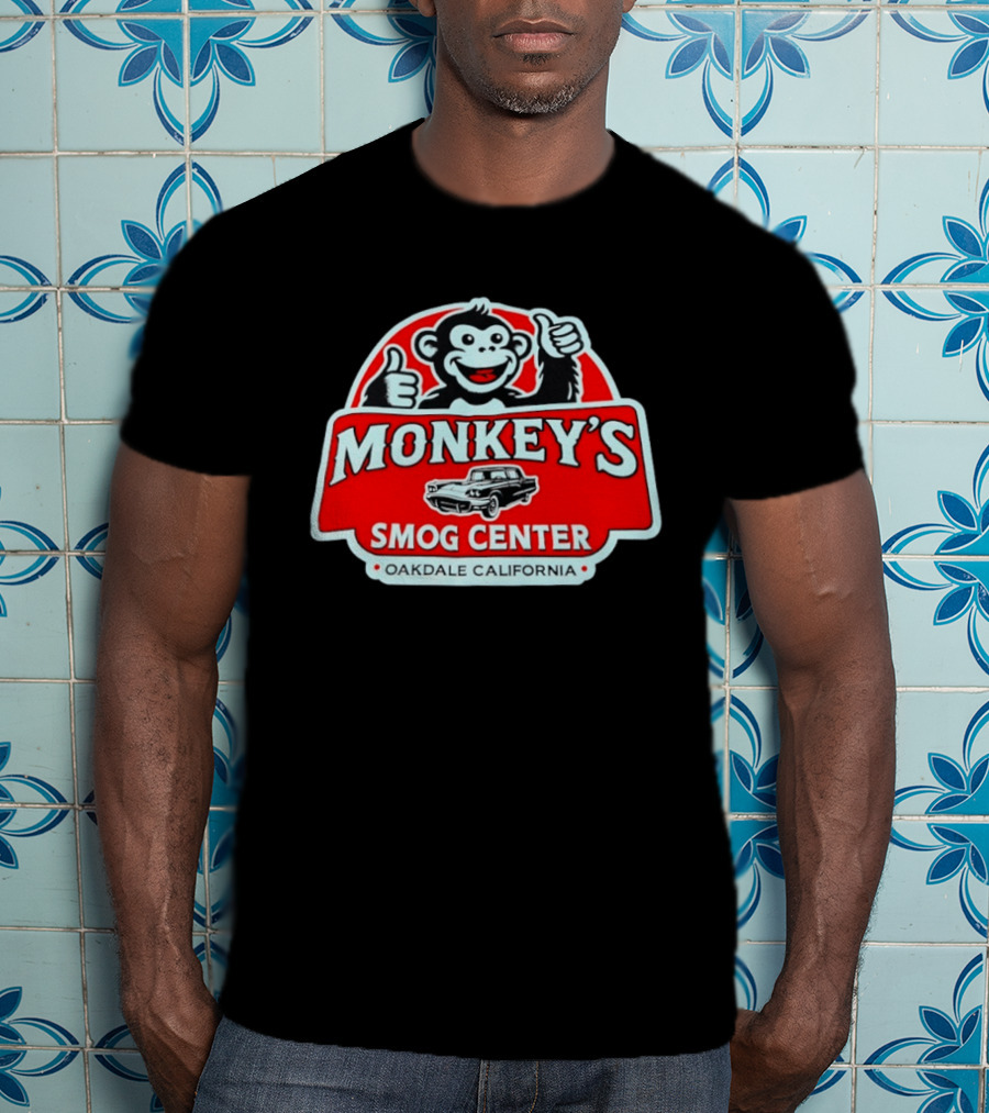 Monkey's Smog Center Oakdale California Thumbs Up Classic Car T-Shirt