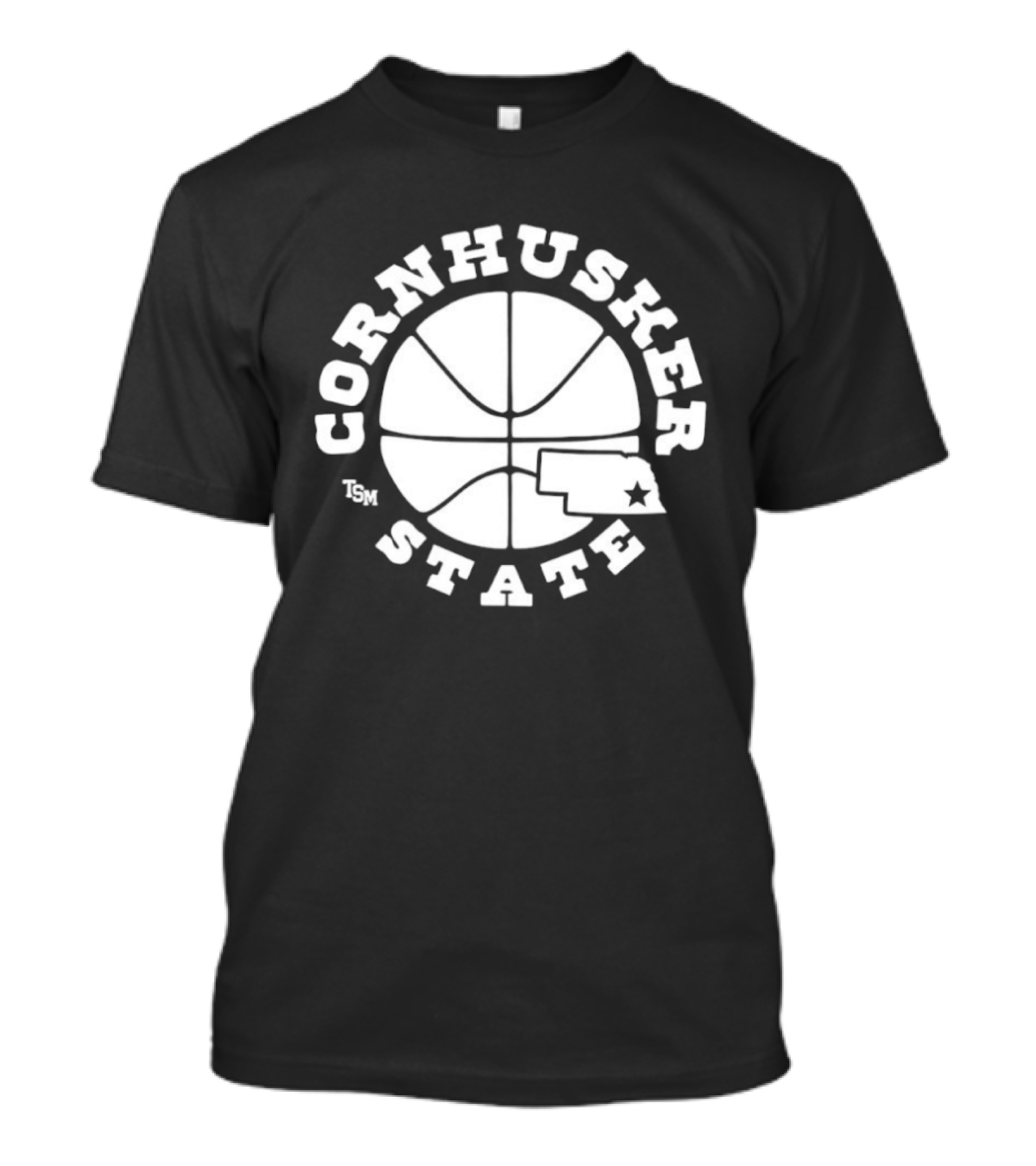 Cornhusker State Basketball Map Nebraska T-Shirt