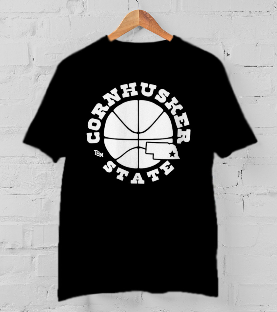 Cornhusker State Basketball Map Nebraska T-Shirt
