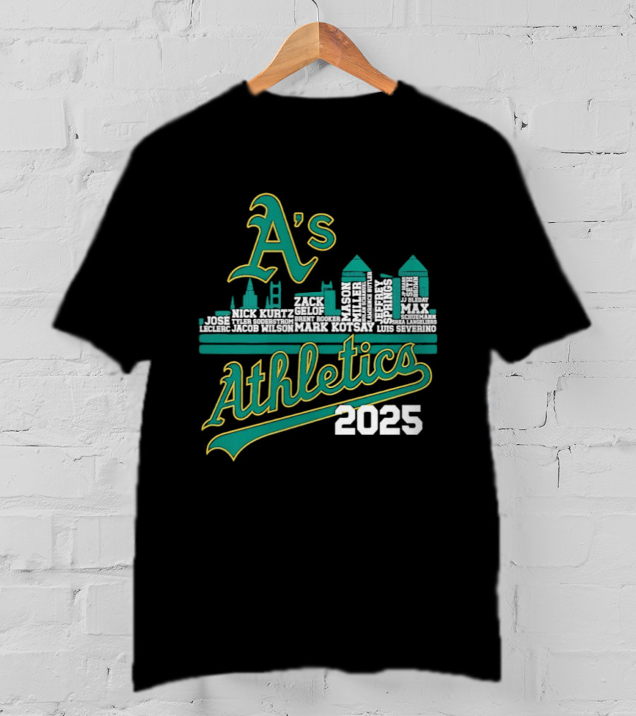 A's Athletics 2025 City Skyline Baseball T-Shirt