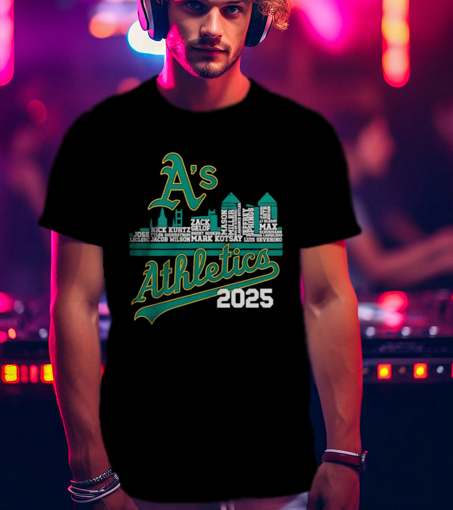 A's Athletics 2025 City Skyline Baseball T-Shirt