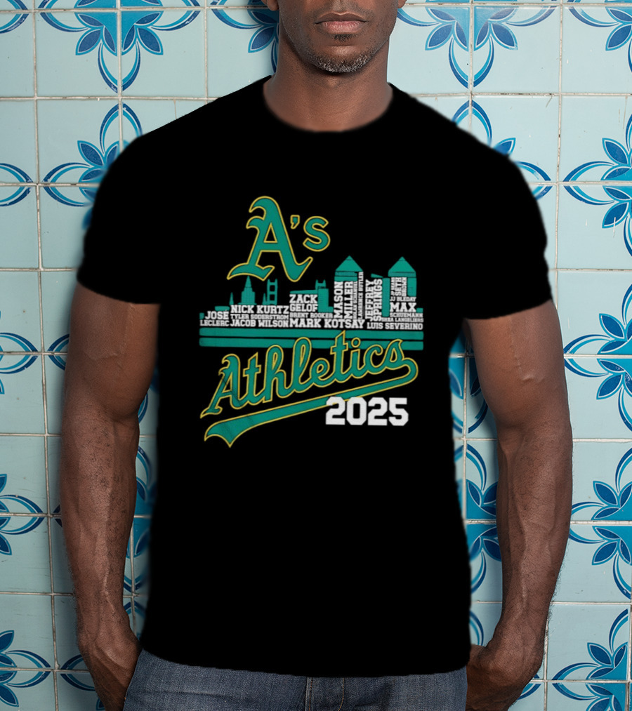 A's Athletics 2025 City Skyline Baseball T-Shirt
