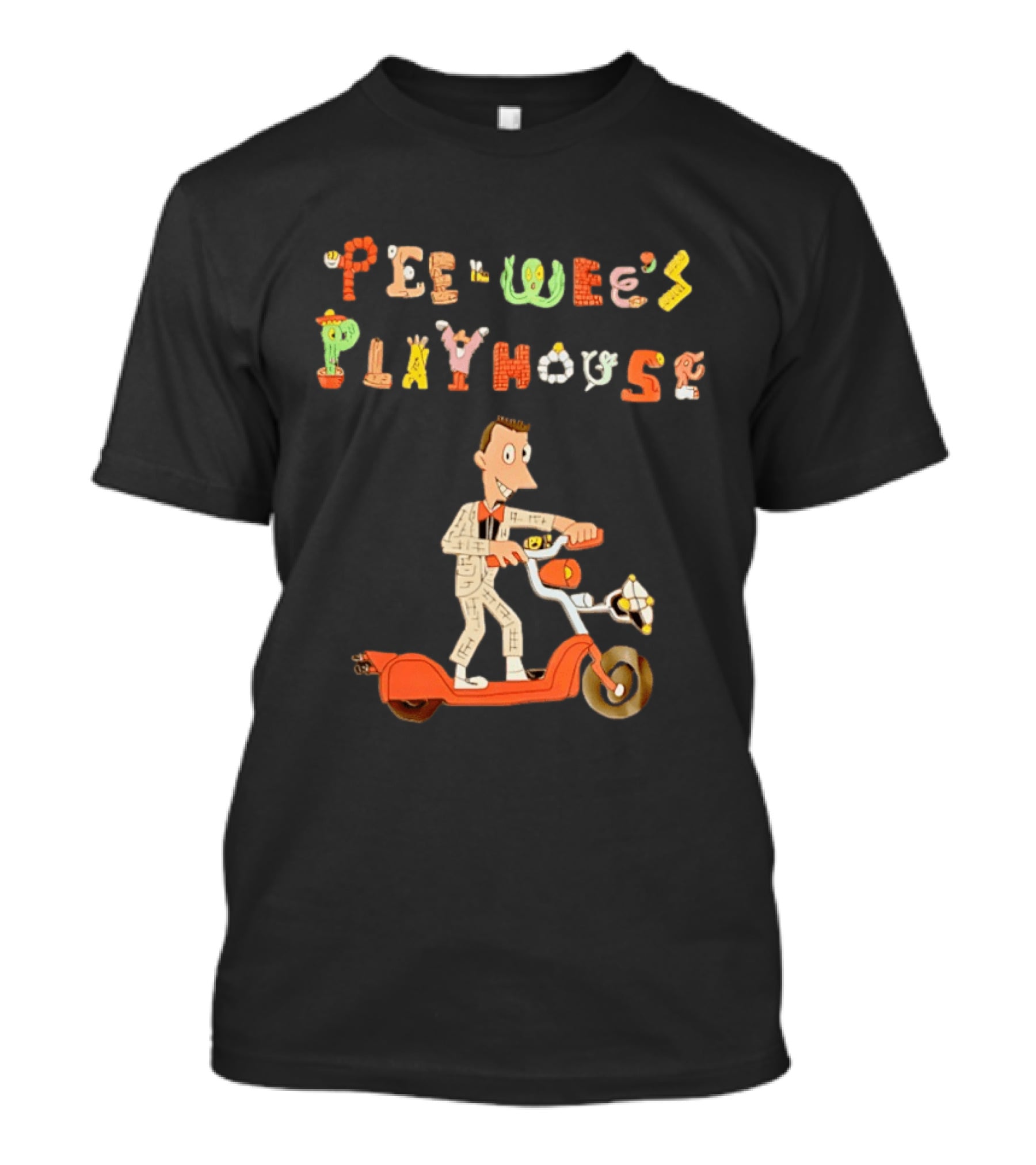 Pee Wee's Playhouse Animated Character With Scooter T-Shirt