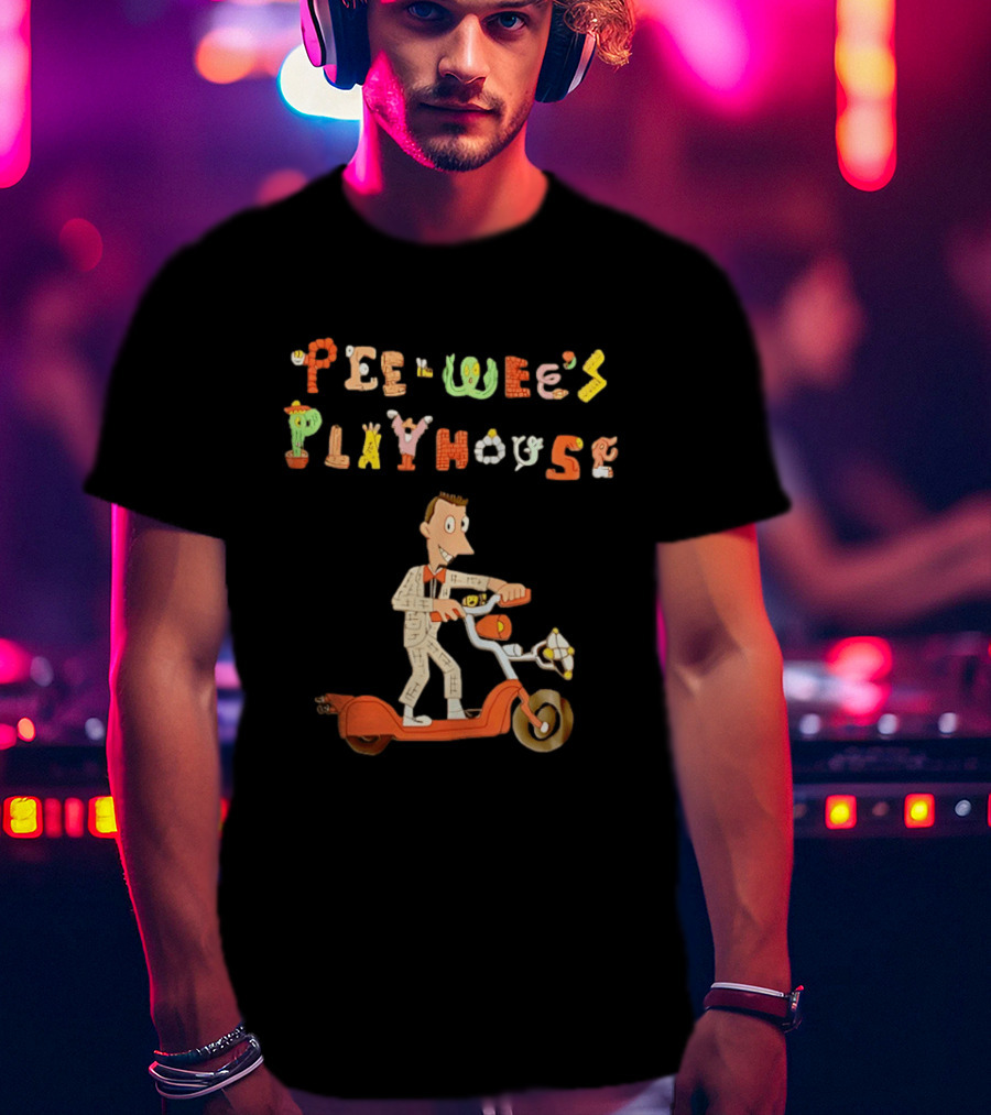 Pee Wee's Playhouse Animated Character With Scooter T-Shirt