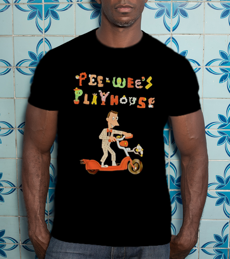 Pee Wee's Playhouse Animated Character With Scooter T-Shirt