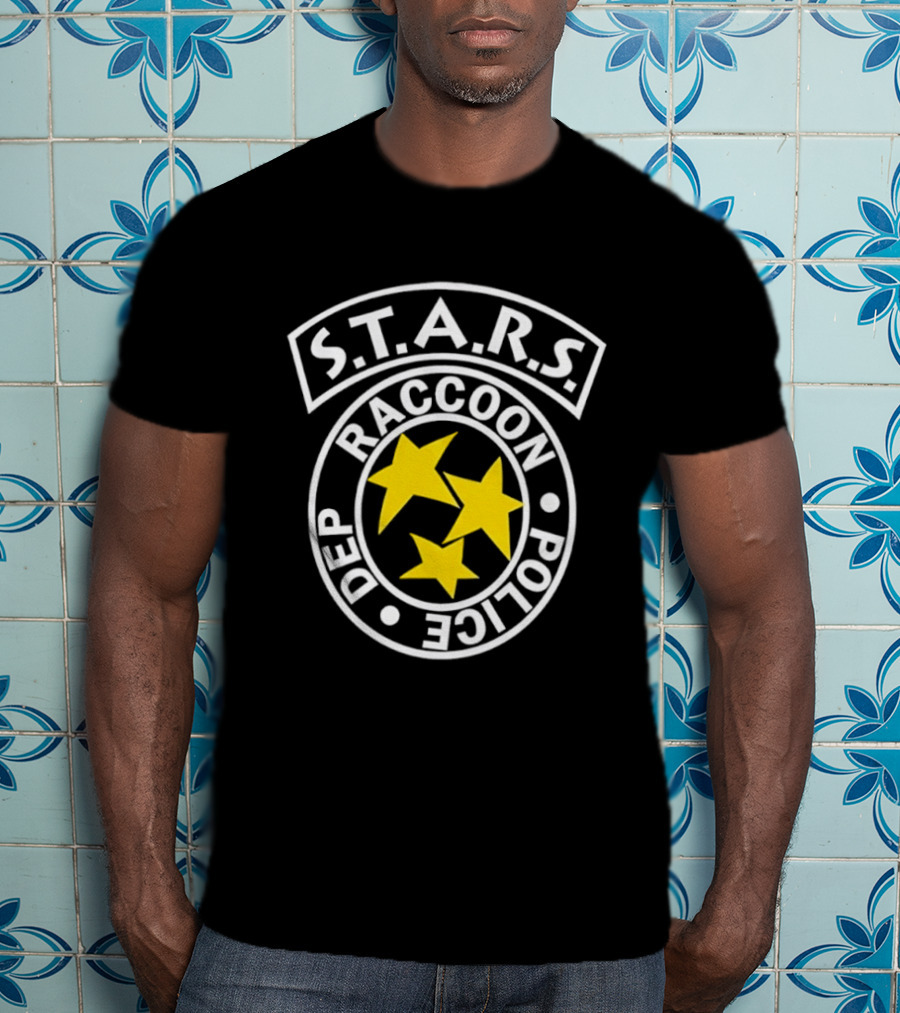 S.T.A.R.S. Raccoon Police Department Badge Style With Stars T-Shirt