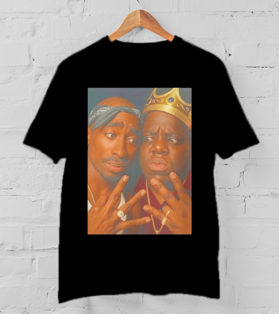 2Pac Biggie Smalls Meme With Bandana And Crown T-Shirt