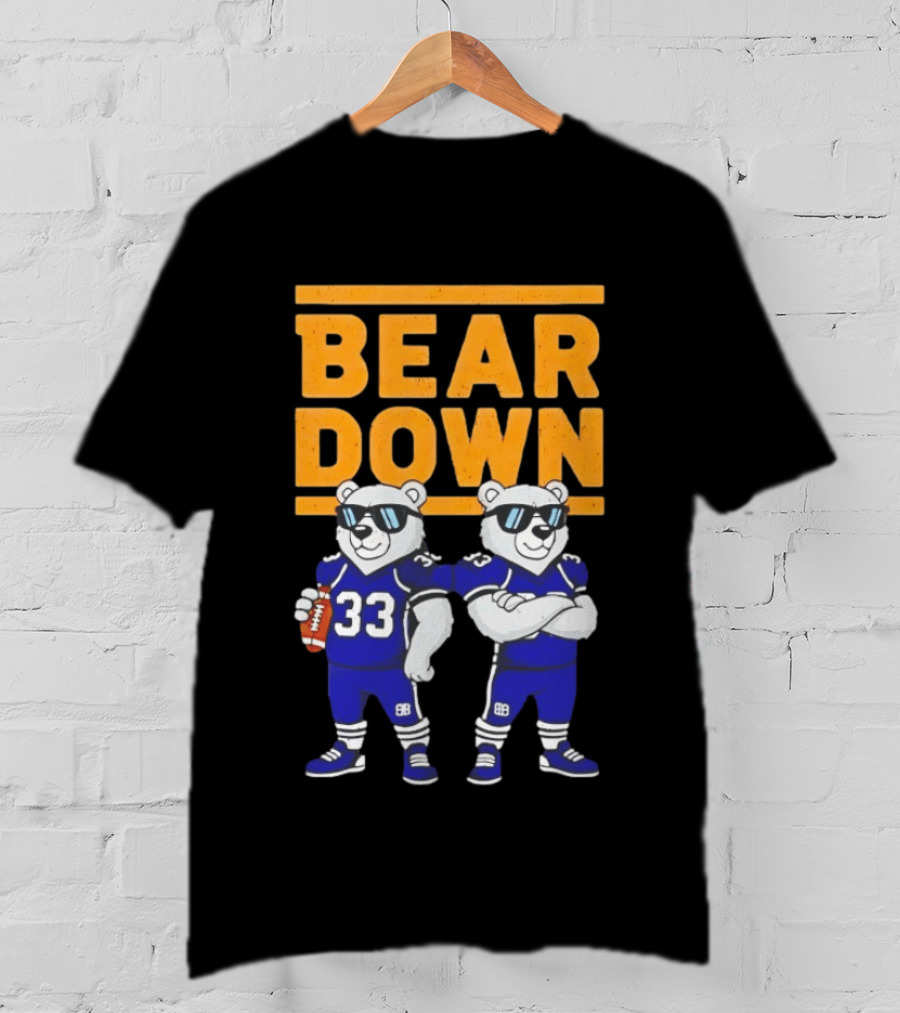 Bear Down Chicago Bears Football Cool Polar Bears Wearing Sunglasses T-Shirt