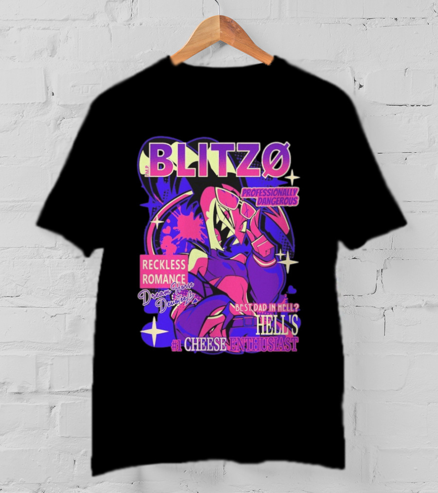 BLITZØ Professionally Dangerous Reckless Romance Dream Horse Dentist Hell's #1 Cheese T-Shirt
