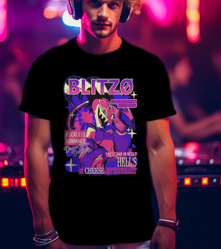 BLITZØ Professionally Dangerous Reckless Romance Dream Horse Dentist Hell's #1 Cheese T-Shirt