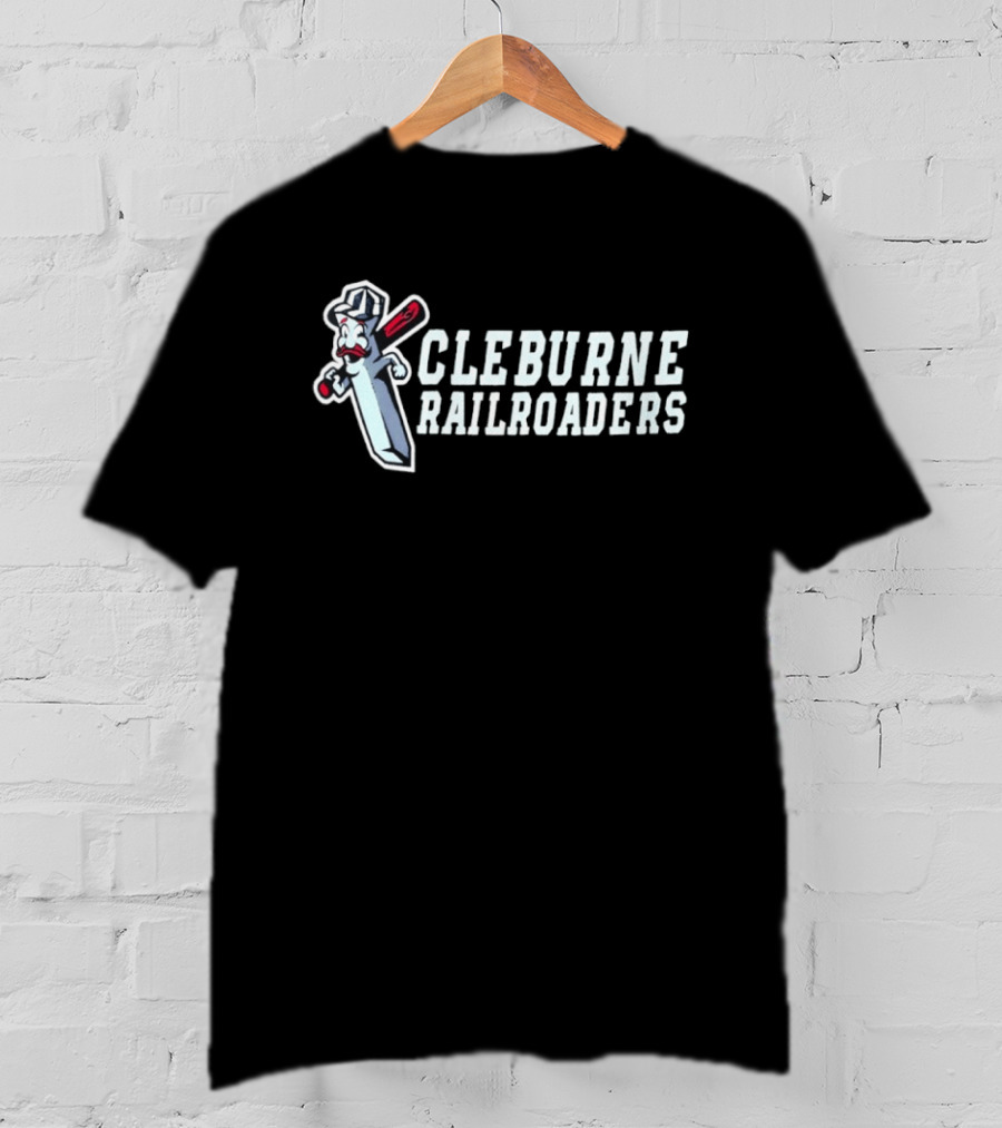 Cleburne Railroaders Mascot Baseball Team Spirit T-Shirt
