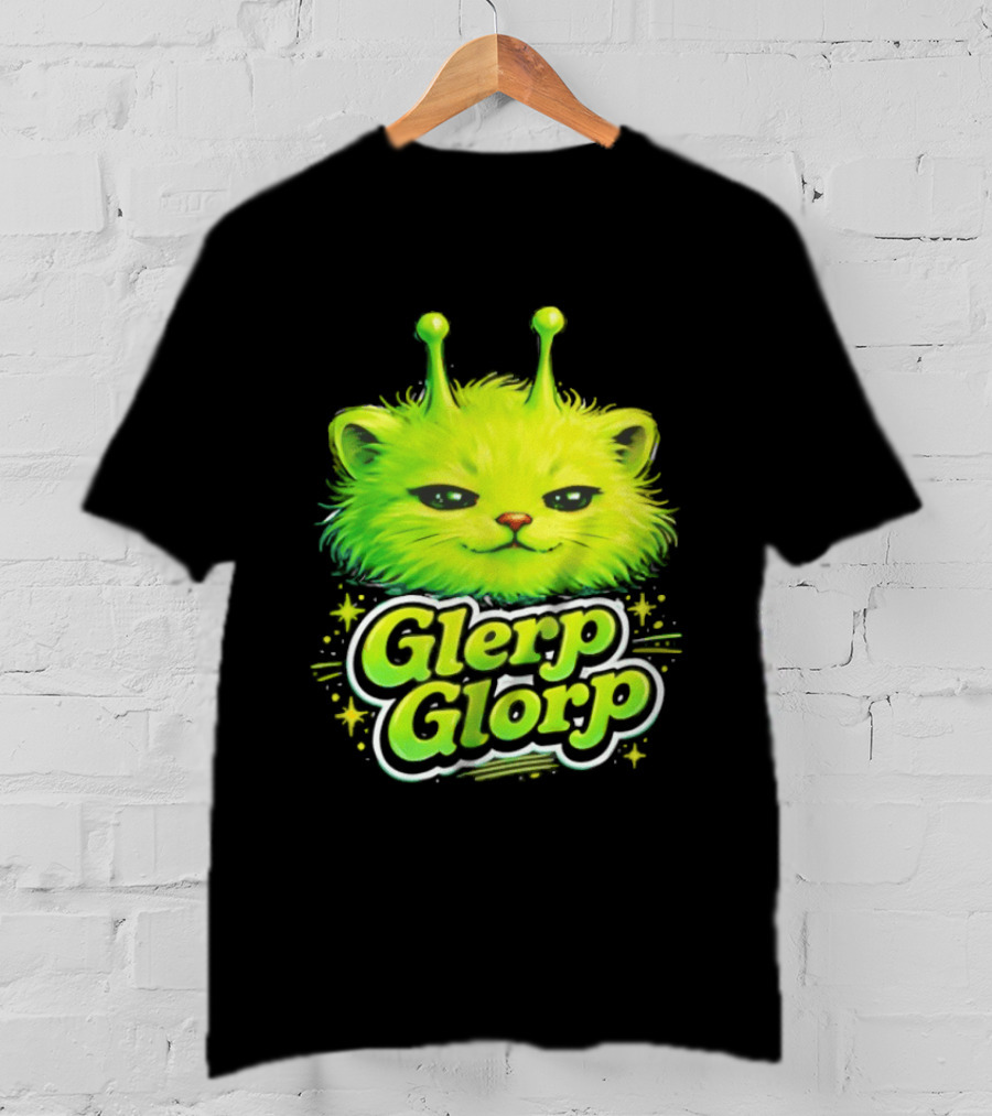 Glerp Glorp Alien Cat Fantasy Creature T-Shirt